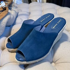 Cole Haan Women's Navy Wedge Mules